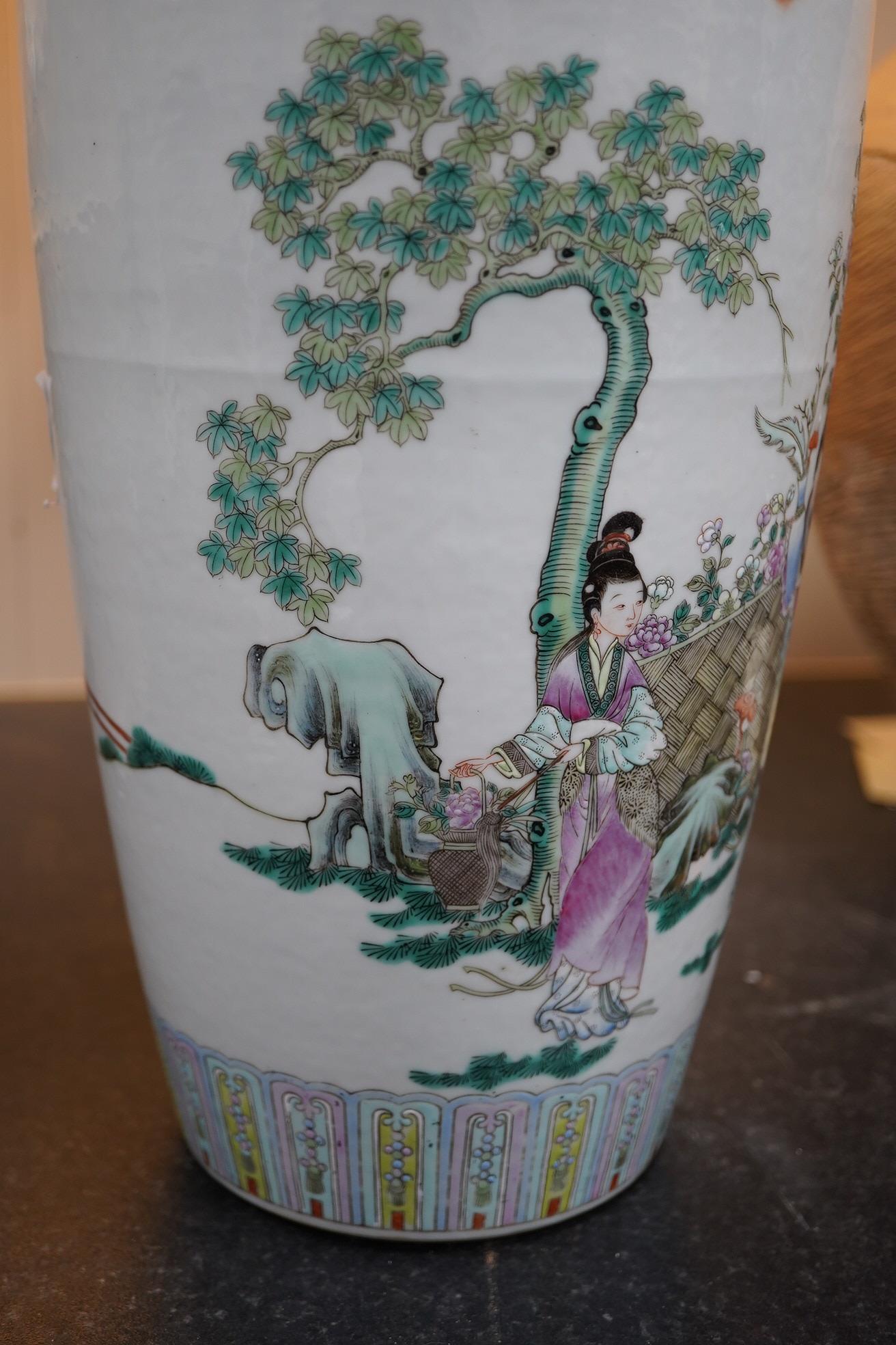 A good Chinese famille rose ‘Four Beauties’ baluster vase, late 19th century